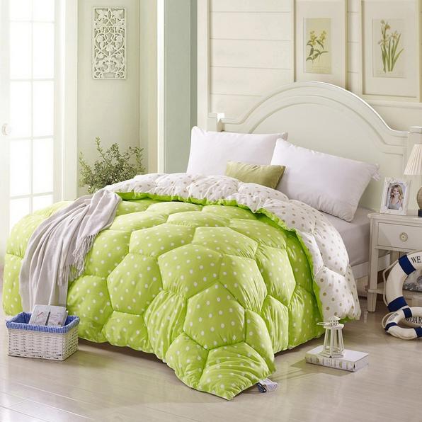 JNQ15BD105 Dual-color Dots Quilted comforter bedspread bed cover with polyester padding filling